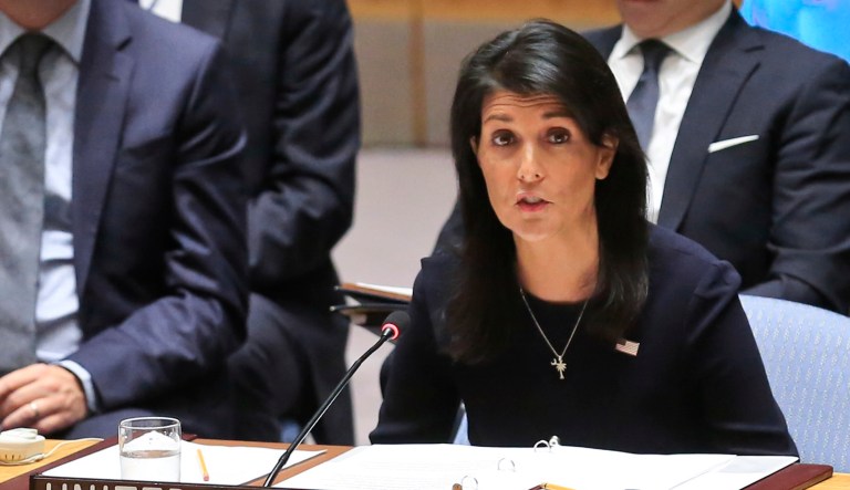 Russian and Chinese opposition to the original draft of the sanctions resolution threatened to derail the proposal. (AP Photo/Bebeto Matthews)