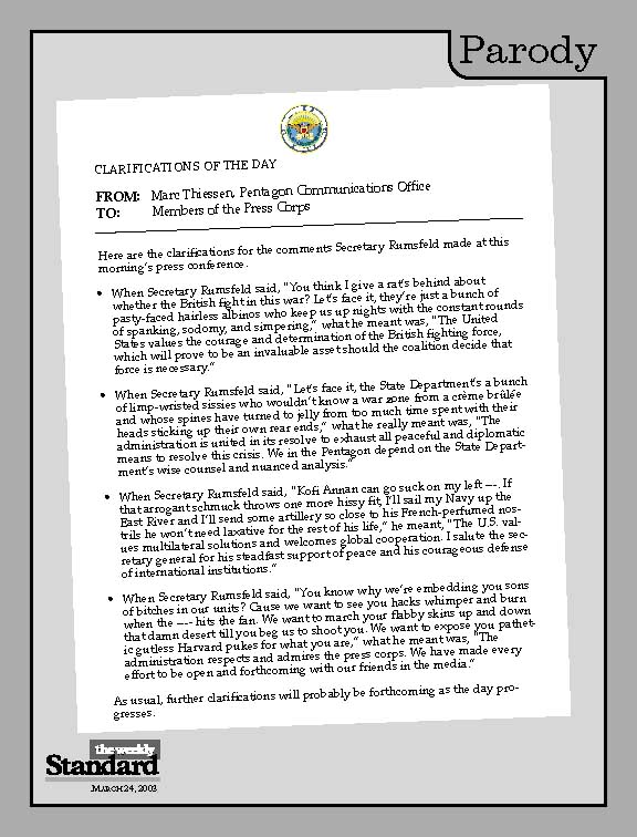 The Pentagon’s corrections of the day.