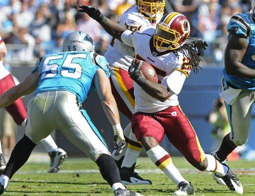Redskins leading rusher Tim Hightower suffered a season-ending ACL tear in his left knee during Sunday's loss.
