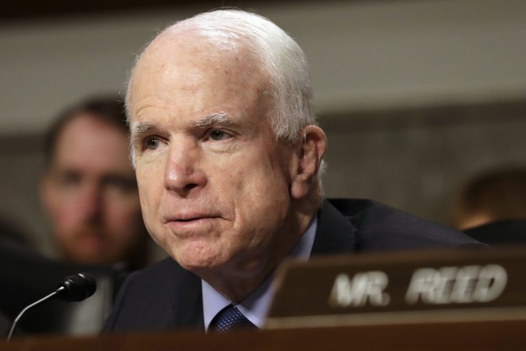 Sen. John McCain's frustrations with Republicans' opaque process in developing a healthcare proposal delighted House Minority Leader Nancy Pelosi. (AP Photo/Jacquelyn Martin)