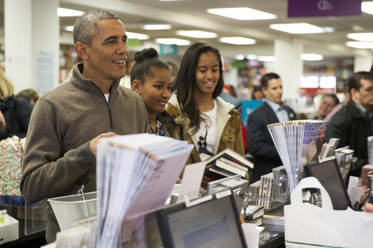The New York Post's story covered Obama's trip to a Washington, D.C., bookstore, where he bought a few books. (AP Photo)