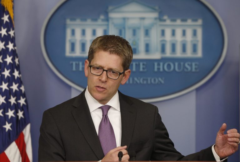 White House press secretary Jay Carney briefs reporters at the White House in Washington on Tuesday. (AP/Charles Dharapak)