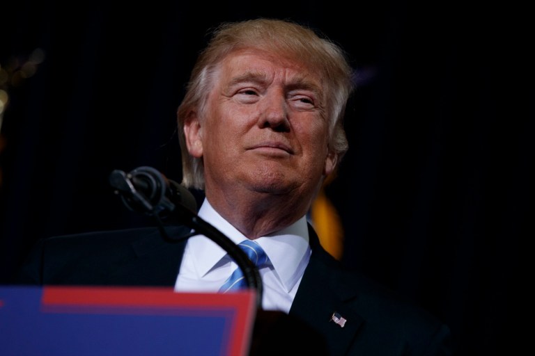 Republican presidential candidate Donald Trump delivers an immigration policy speech during a campaign rally at the Phoenix Convention Center, Wednesday, Aug. 31, 2016, in Phoenix. (AP Photo/Evan Vucci)