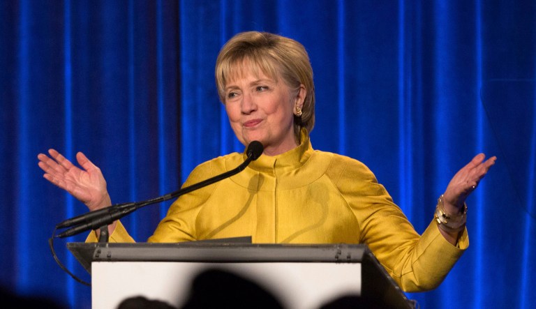 Former Secretary of State Hillary Clinton may not necessarily disagree with the dictionary definition of authoritarianism, but she sure has some funny thoughts on how societies get there. (AP Photo/Kevin Hagen, File)