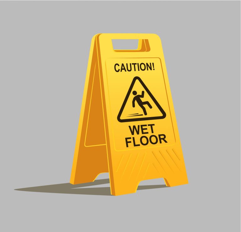 Wet floor caution sign