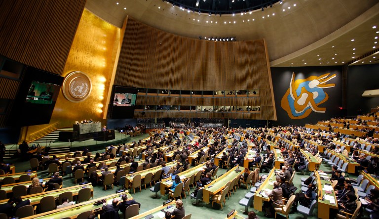 The U.S. was joined by eight other U.N. members in rejecting the resolution: Guatemala, Honduras, Israel, Marshall Islands, Micronesia, Nauru, Palau, and Togo. (AP Photo/Mark Lennihan)