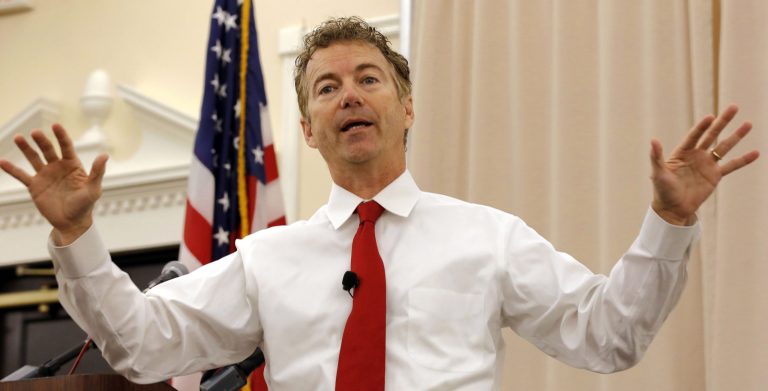 Republican presidential candidate Sen. RandÂ Paul was asked to respond to speculations that he may not survive until the nominating contest in Iowa.Â (AP Photo/Jim Cole)