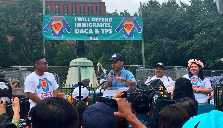 In March, Rep. Gutierrez was arrested for protesting President Trump's immigration policies at an Immigration and Customs Enforcement office in Chicago. (@CT4aDREAM/Twitter)
