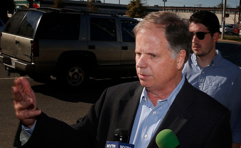 Alabama Democrat Senate candidate Doug Jones said Roy Moore only talks about issues 