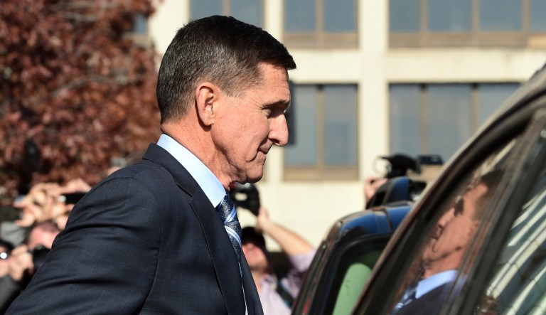 Former Trump national security adviser Michael Flynn leaves federal court in Washington, Friday, Dec. 1, 2017. Flynn pleaded guilty Friday to making false statements to the FBI, the first Trump White House official to make a guilty plea so far in a wide-ranging investigation led by special counsel Robert Mueller. (AP Photo/Susan Walsh)