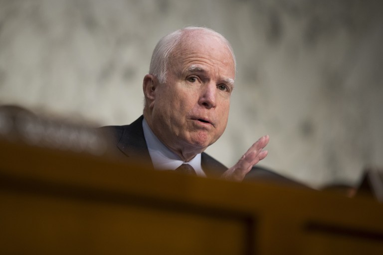 Senate Armed Services Committee Chairman Sen. John McCain, R-Ariz., said Friday that the U.S. military has held people accountable and learned its lesson from the investigation into a bombing of a Doctors Without Borders hospital in Afghanistan. (AP Photo/Evan Vucci)