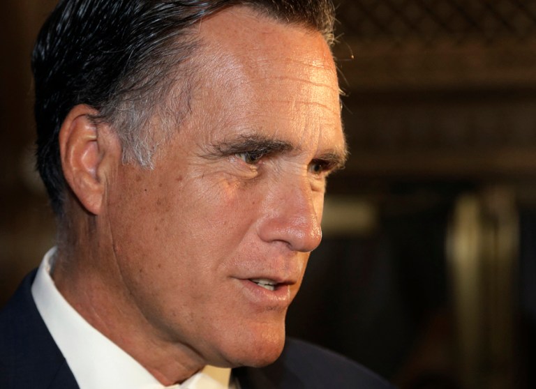 While he paid tribute to Reagan's speech on behalf of Goldwater, Romney's remarks contained shades of 1964. (AP Photo/Steven Senne, File)