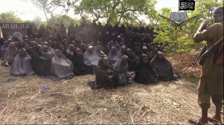 At least 62 Chibok schoolgirls kidnapped three years ago by Boko Haram extremists in northern Nigeria have been released into military custody, authorities said late Saturday. (AP Photo/File)
