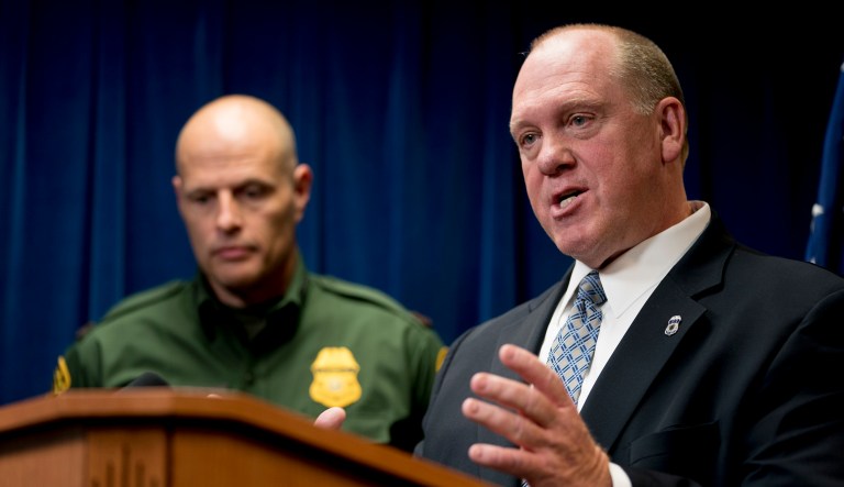 Trump administration officials like Acting Director for Immigration and Customs Enforcement Thomas Homan, right, and Customs and Border Protection Acting Deputy Commissioner Ronald Vitiello, left, say that in order to deter illegal immigration, one must go beyond building a border wall and implement a number of additional, nonphysical methods. (AP Photo/Andrew Harnik)