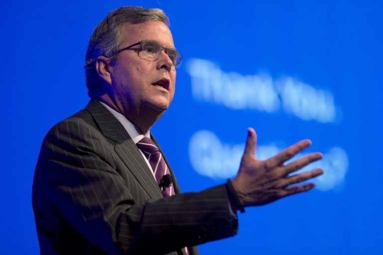 Former Florida Gov. Jeb Bush speaks in Hollywood, Fla., on Jan. 29. (AP Photo/Wilfredo Lee, File)