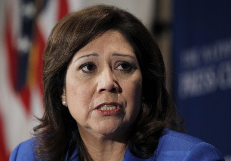 Rep. Darrell Issa, R-Calif., is highlighting a a fundraising phone call former Labor Secretary Hilda Solis made to an department employee as evidence that the Obama administration has a history of illegal fundraising activities. (AP/Manuel Balce Ceneta)