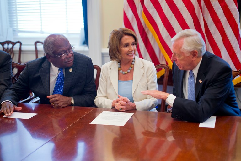 The House's top three Democrats — California's Nancy Pelosi, Maryland's Steny Hoyer and South Carolina's James Clyburn — are all in their 70s. (AP Photo/Pablo Martinez Monsivais)