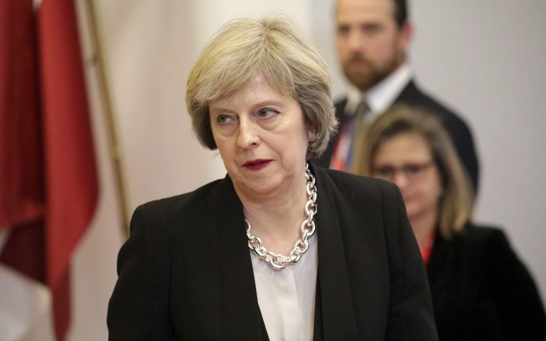 "I think that's unacceptable, but, in fact, Donald Trump himself has said that and has apologized for it," British Prime Minister Theresa May said.