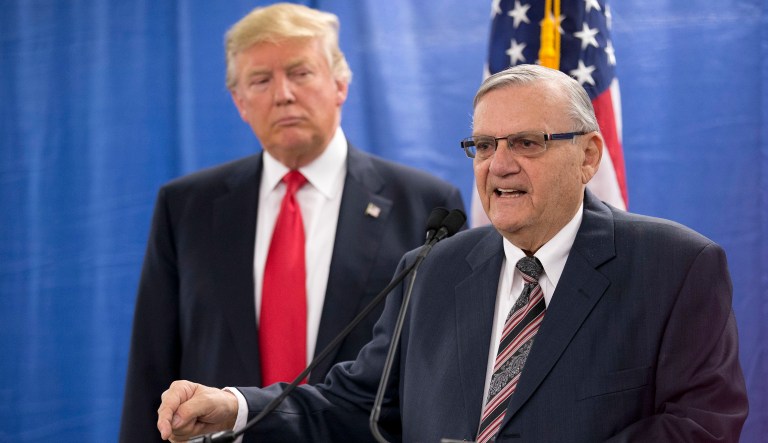 The outrage comes after Trump allowed the 85-year old Korean War veteran and long-time sheriff to avoid potential prison time due to a case that began with a simple traffic stop of a Mexican citizen in Arizona. (AP Photo/Mary Altaffer, file)