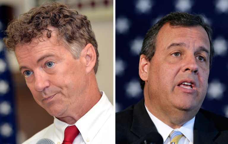 Sen. Rand Paul and Gov. Chris ChristieÂ have fallen to the bottom half of the 17-person deep Republican presidential field, according to a new Public Policy Polling survey. (AP Photos)