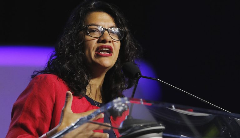 Rep. Rashida Tlaib addresses the 110th NAACP National Convention.