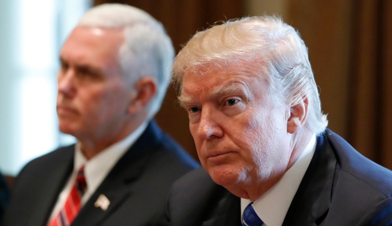 Pence has even called Democrat Sen. Joe Manchin of West Virginia to gauge his position on the healthcare bill. (AP Photo/Alex Brandon)