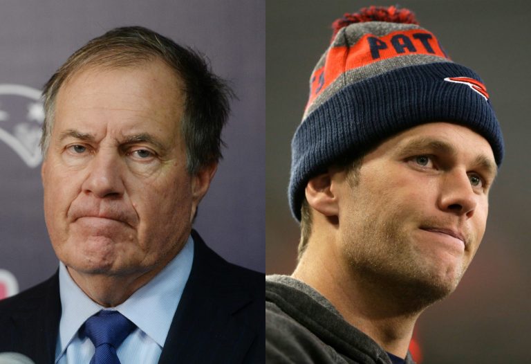 Donald Trump wooed New Hampshire residents on the eve of Election Day with the announcement of endorsements from two members of the NFL's New England Patriots. (AP Photos)
