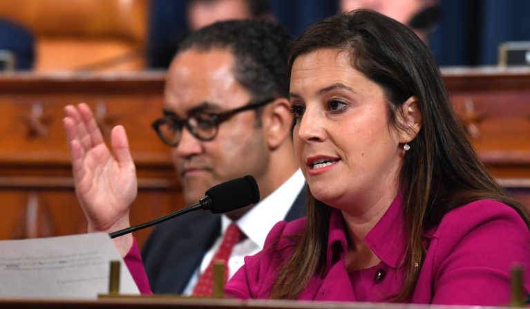 Rep. Elise Stefanik, R-N.Y., questions former U.S. Ambassador to Ukraine Marie Yovanovitch testifies before the House Intelligence Committee on Capitol Hill in Washington, Friday, Nov. 15, 2019, in the second public impeachment hearing of President Donald Trump's efforts to tie U.S. aid for Ukraine to investigations of his political opponents. (AP Photo/Susan Walsh)