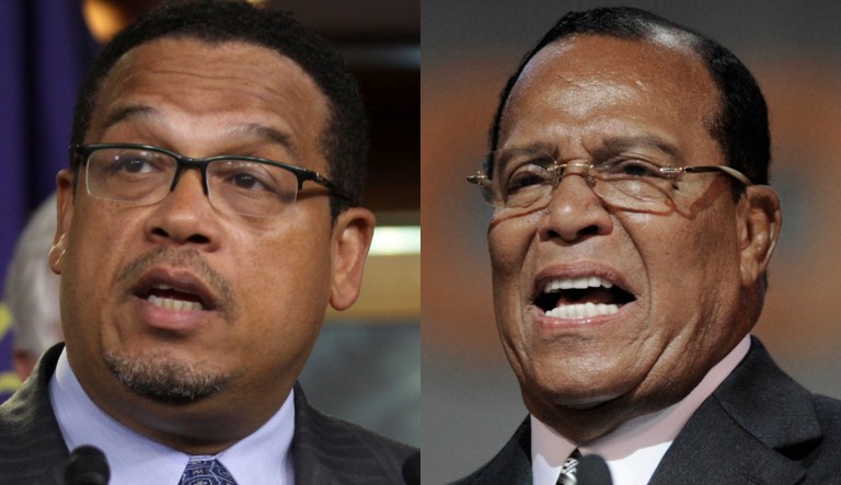Keith Ellison and Louis Farrakhan.