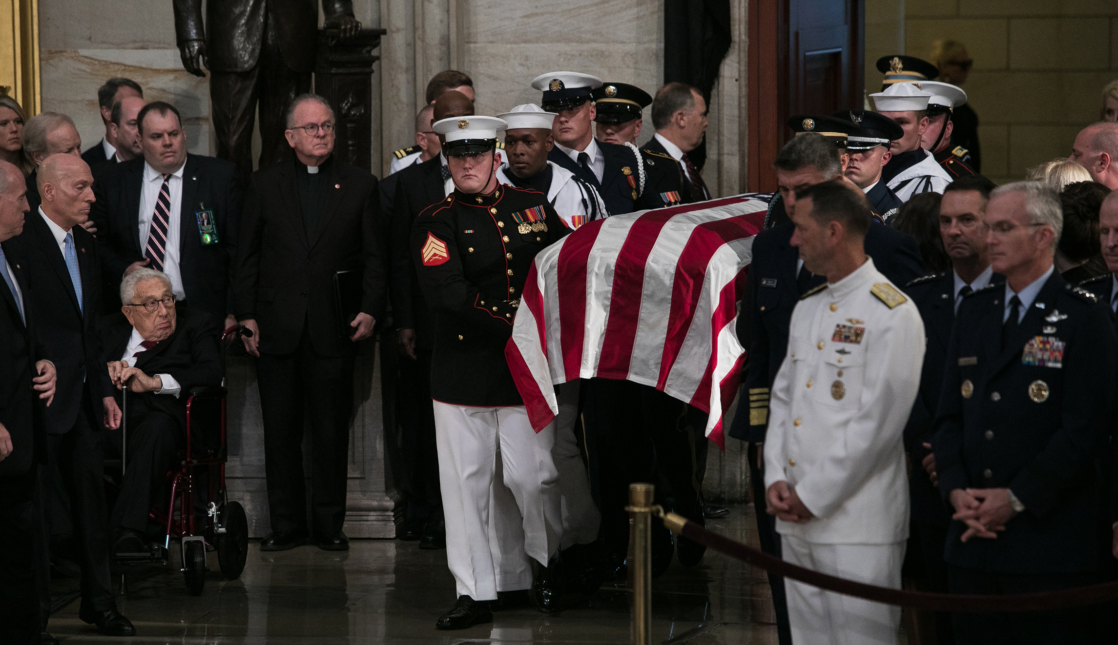 Sen. John McCain's casket is carried into the Capitol Rotunda in Washington, D.C.