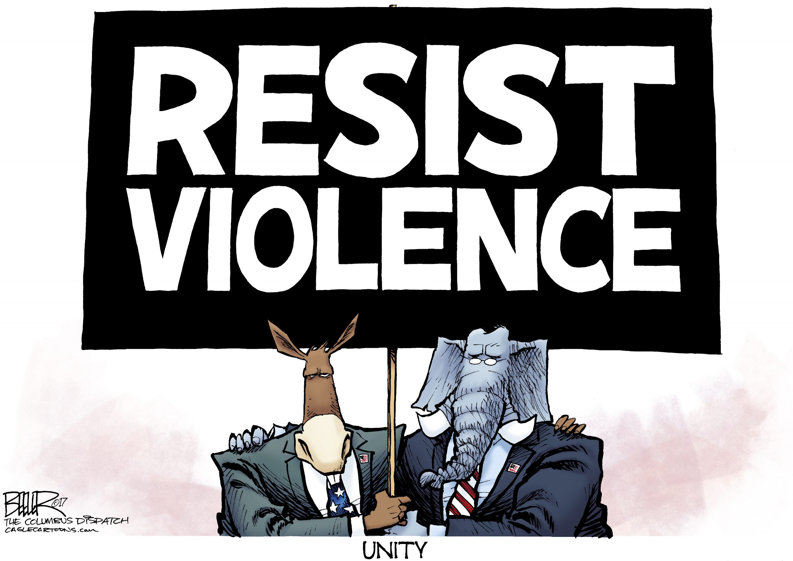Editorial cartoon: Resist violence