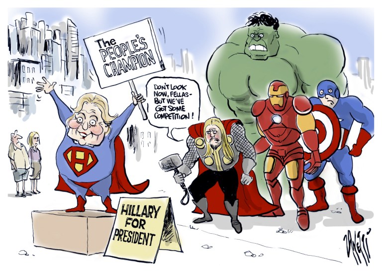 Editorial Cartoon: D.C. vs. Marvel