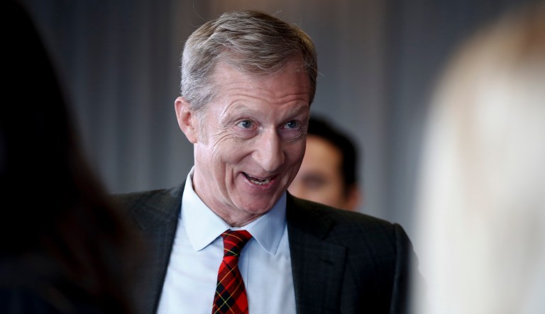 Tom Steyer, a billionaire mega-donor, said he will halt donations to the national Democratic Party committees after members voted to end the government shutdown despite not securing an immigration deal for DACA recipients. (AP Photo/Carolyn Kaster)