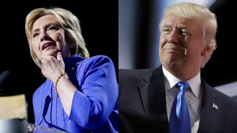 Donald Trump is now just 1 point behind Hillary Clinton in the latest nationwide poll. (AP Images)