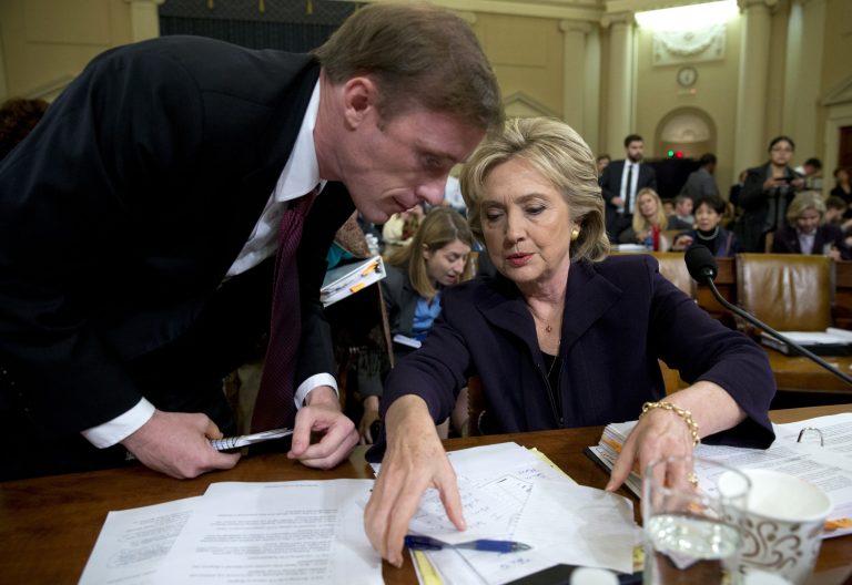 Clinton asked adviser Jake Sullivan to remove the markings from a set of seemingly classified talking points. (AP Photo/Carolyn Kaster)