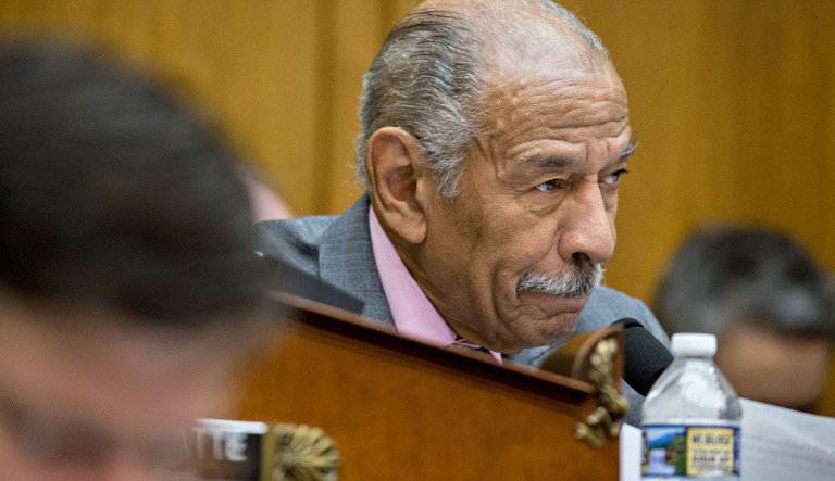 Courtney Morse told the Washington Post she interned for Conyers when she was 20 years old and in college, but ended up quitting because of the congressman's inappropriate behavior. (Andrew Harrer/Bloomberg)