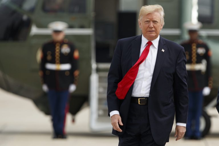 President Donald Trump walks from Marine One to board Air Force One for a trip to Miami to deliver a speech on Cuba policy, Friday, June 16, 2017, at Andrews Air Force Base, Md. (AP Photo/Evan Vucci)