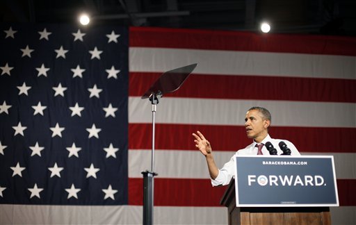 Back on the trail, Obama clings to the teleprompter