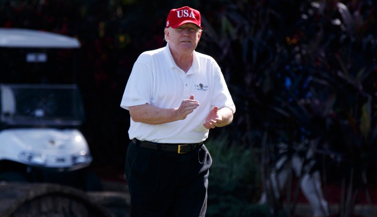 President Trump says he gets his exercise on the golf course, though he prefers to use a golf cart to get around because he doesn't "want to spend the time" walking.