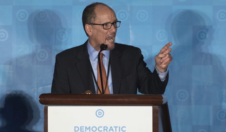Perez has shown a willingness to confront Trump since he became DNC chairman on Saturday. (AP Photo/Branden Camp)