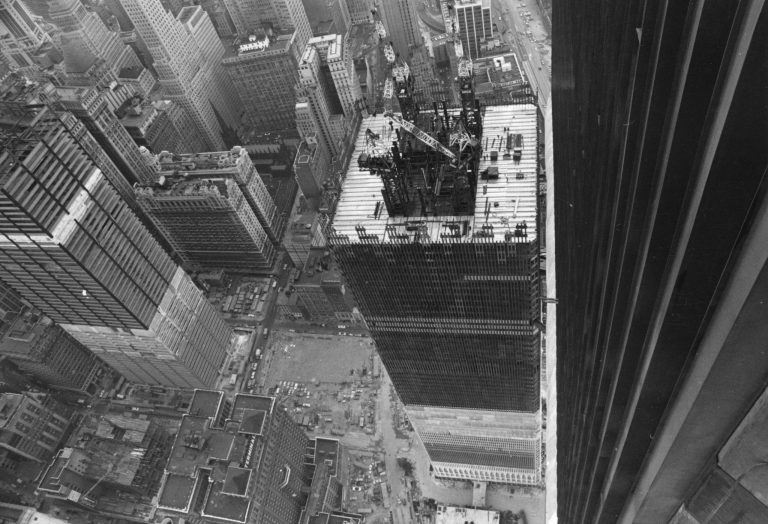 394323 03: (FILE PHOTO) A view of the construction of the 110th floor twin story World Trade Center Towers in an undated photo in New York City. Two hijacked planes crashed into the towers September 11, 2001, destroying the World Trade Center towers. (Photo by Getty Images)