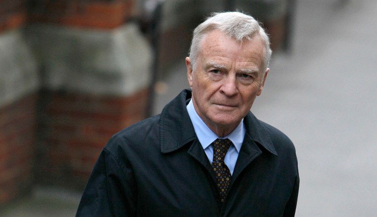 In this 2011 photo, former FIA president Max Mosley arrives at the Leveson inquiry in London. Last month, Mosley's lawyers wrote to a number of British newspapers demanding that they remove references to Mosley's funding of IMPRESS, a state-recognized media regulator, from their articles. (AP Photo/Alastair Grant)
