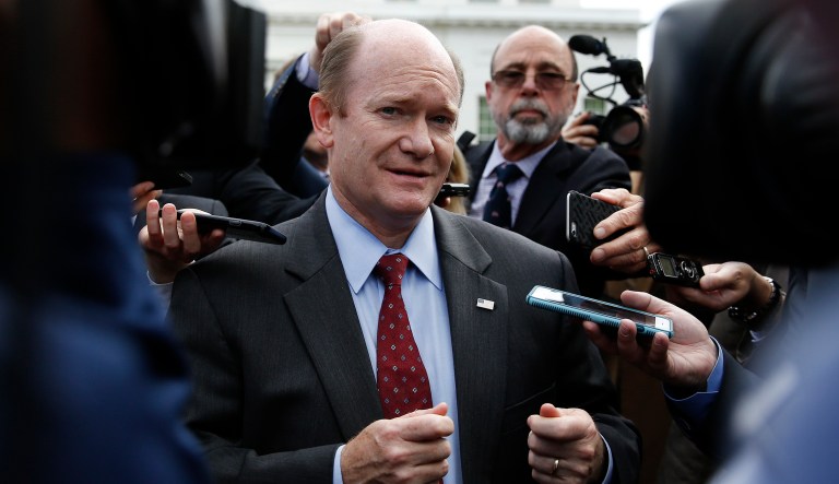 Sen. Chris Coons, D-Del., believes the White House is unnecessarily spinning the deal to keep the government open past Friday and should just claim it as a win without slamming Democrats. (AP Photo/Carolyn Kaster)