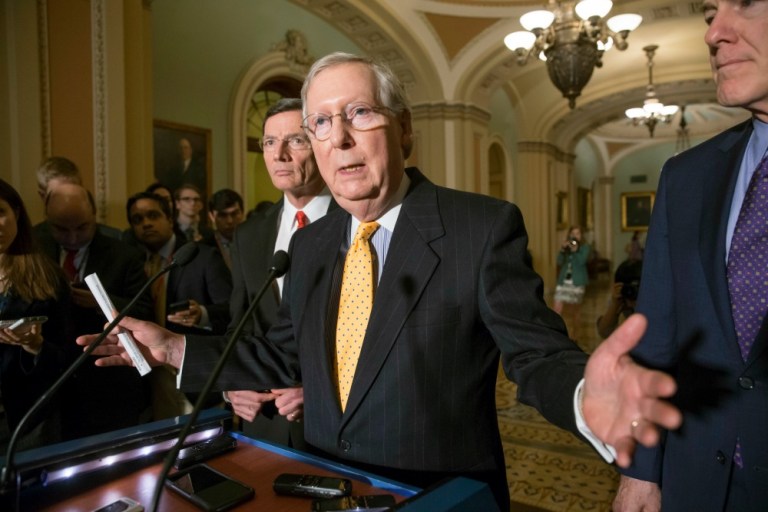 Majority Leader Mitch McConnell, R-Ky., repeated his pledge to hold off on considering a Supreme Court nominee until after the November presidential election. (AP Photo)