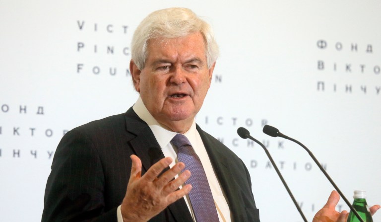 Former House Speaker Newt Gingrich has often appeared on the network as a staunch supporter of President Trump. (AP Photo/Efrem Lukatsky)