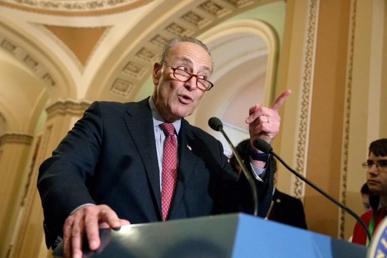 Senate Minority Leader Chuck Schumer, D-N.Y., likened President Trump and Republicans' reticence to referring to the Obamacare replacement bill as 