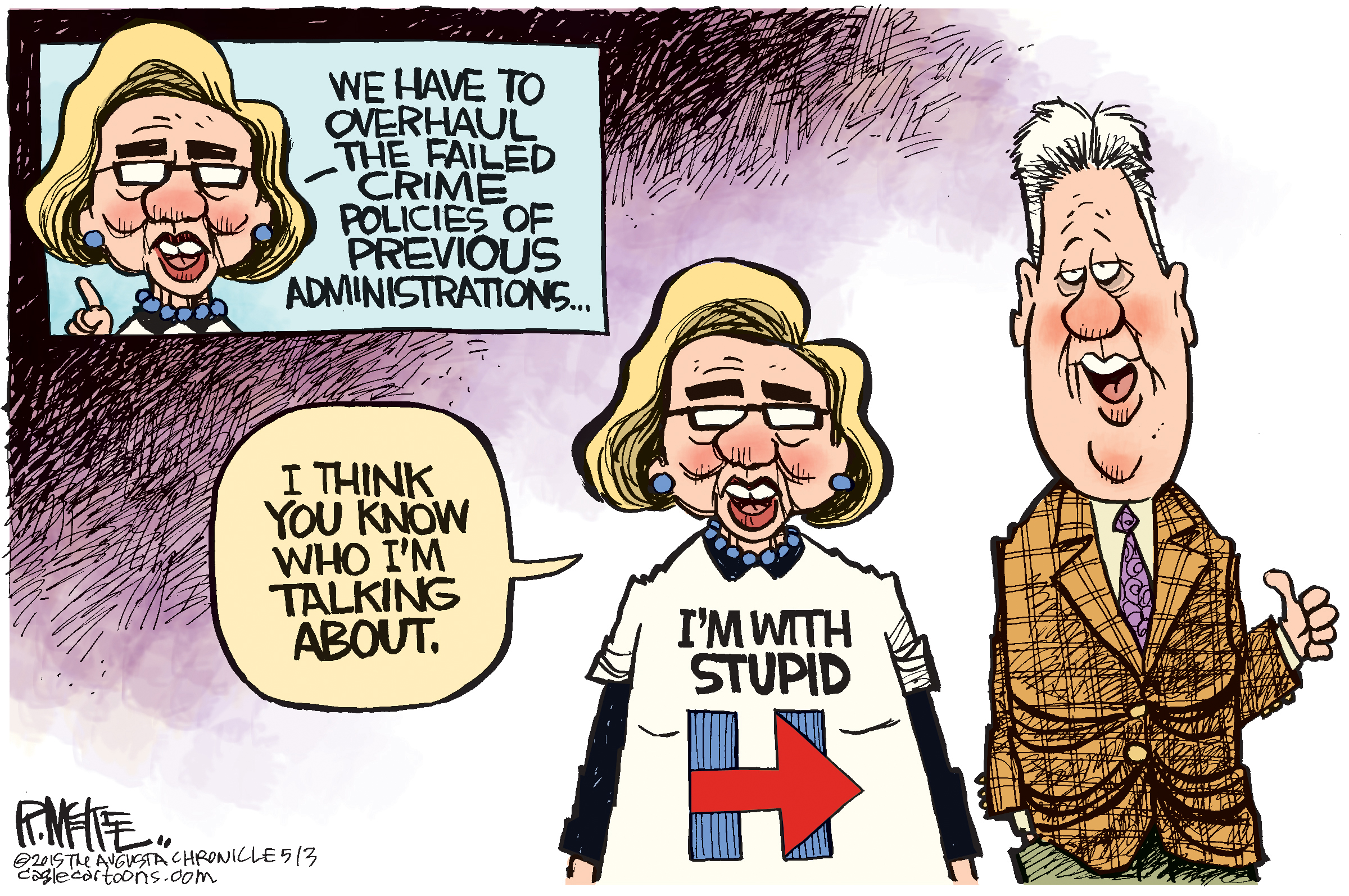 Editorial cartoon: Hillary’s subliminal t-shirts