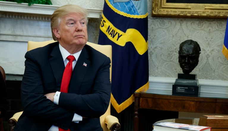 A coalition of oil and gas, and pipeline groups said President Trump's plan to slap a 25 percent tariff on steel imports could drive up the cost for oil and natural pipelines. Pipeline developers could then pass on higher prices to the oil and gas producers who use their lines. (AP Photo/Evan Vucci, File)