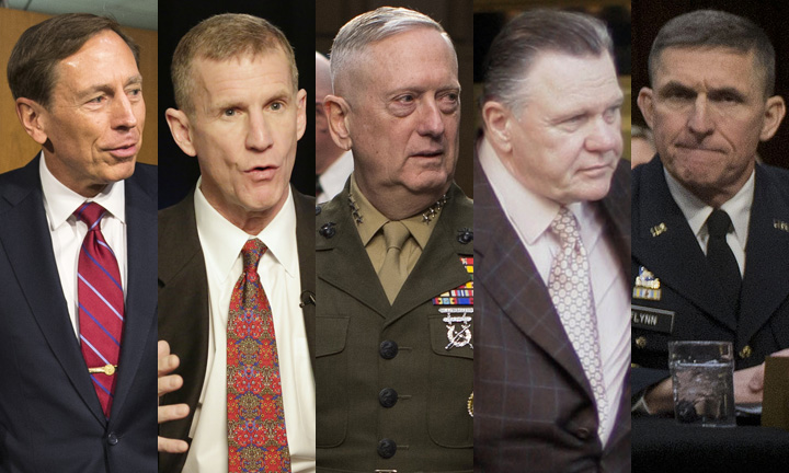 Carly Fiorina listed retired Gens. David Petraeus, Stanley McChrystal, James Mattis, Jack Keane and retired Lt. Gen. Michael Flynn as generals who were 