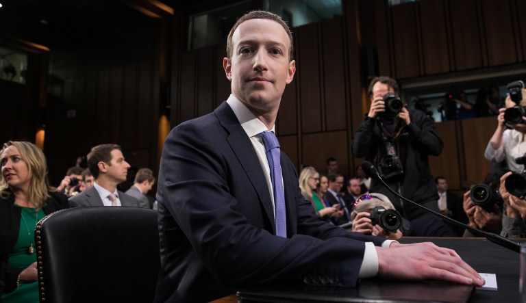Facebook CEO Mark Zuckerberg testifies before a joint hearing of the Commerce and Judiciary Committees on Capitol Hill, Tuesday, April 10, 2018, about the use of Facebook data to target American voters in the 2016 presidential election.